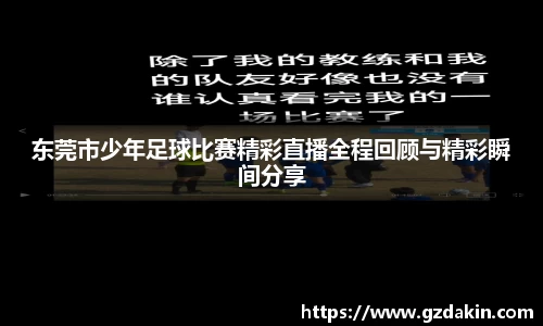 东莞市少年足球比赛精彩直播全程回顾与精彩瞬间分享